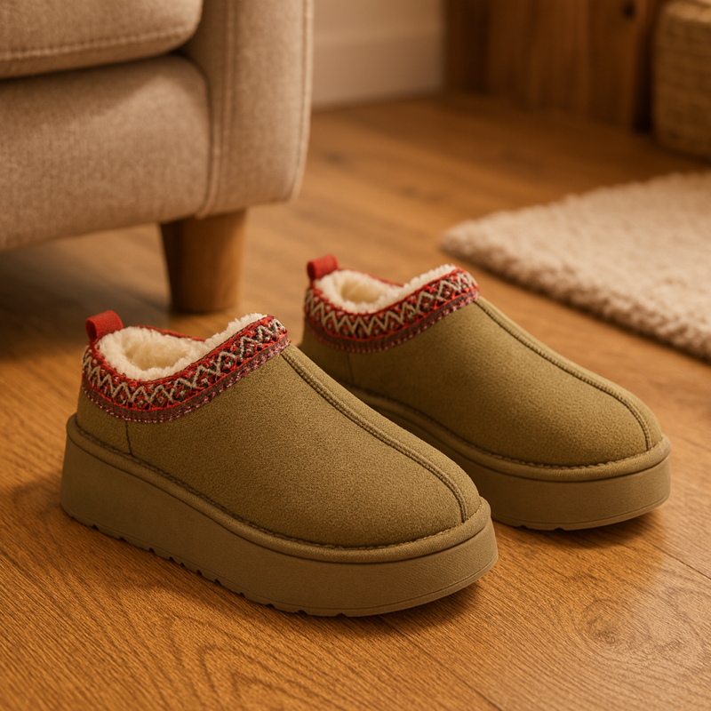 Plush Half Snow Slippers